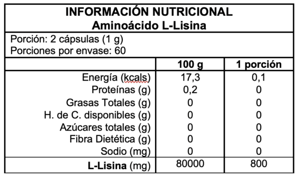lisina y sus beneficios