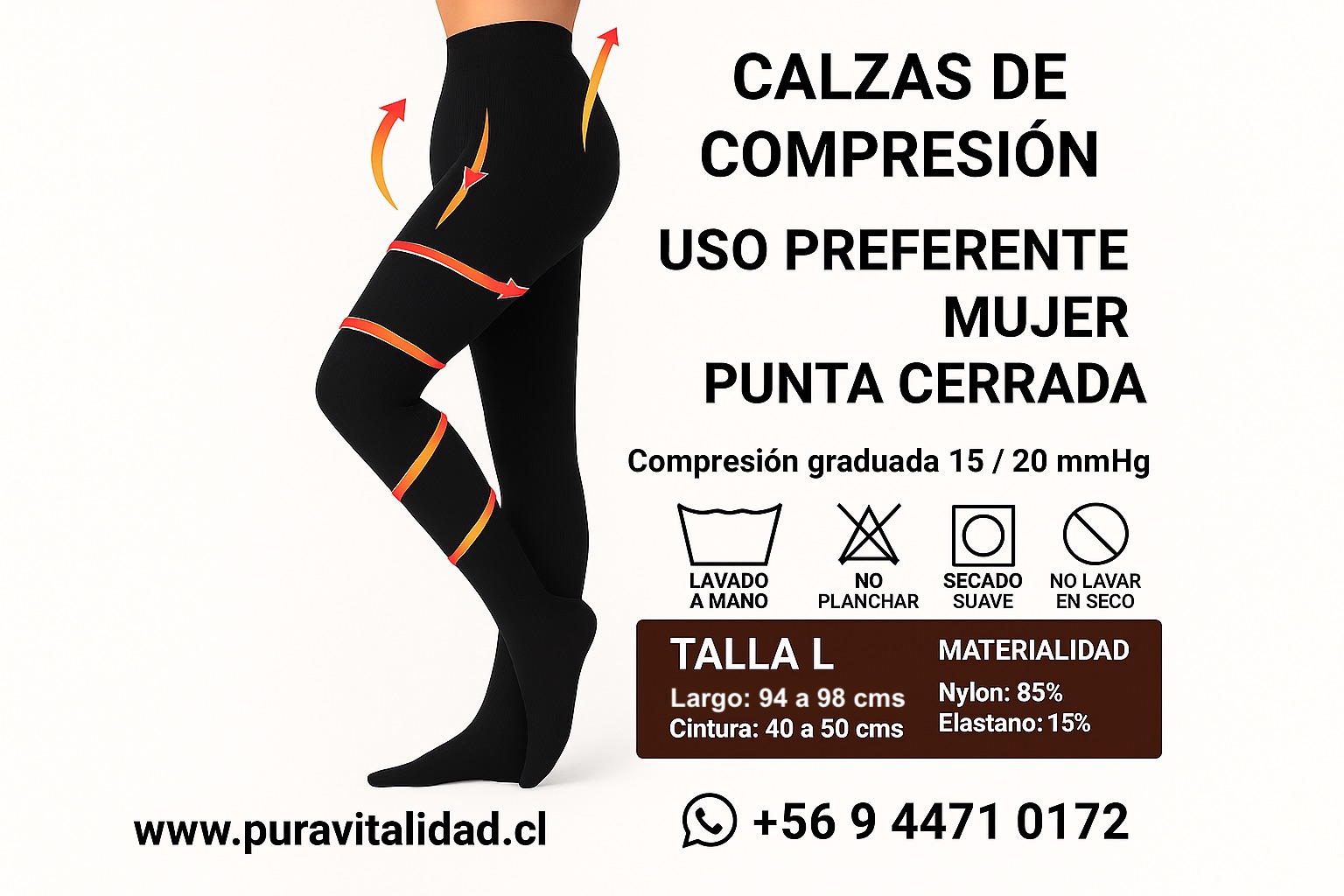calza color negro 15-20 con punta